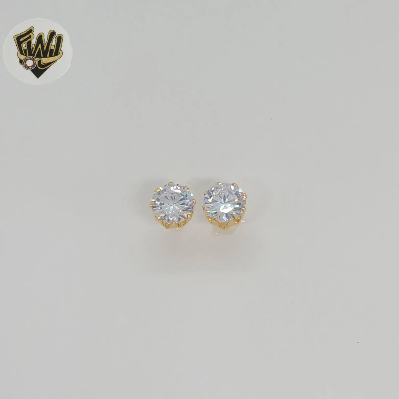 (1-1091-3) Gold Laminate - Zircon Stud Earrings - BGF