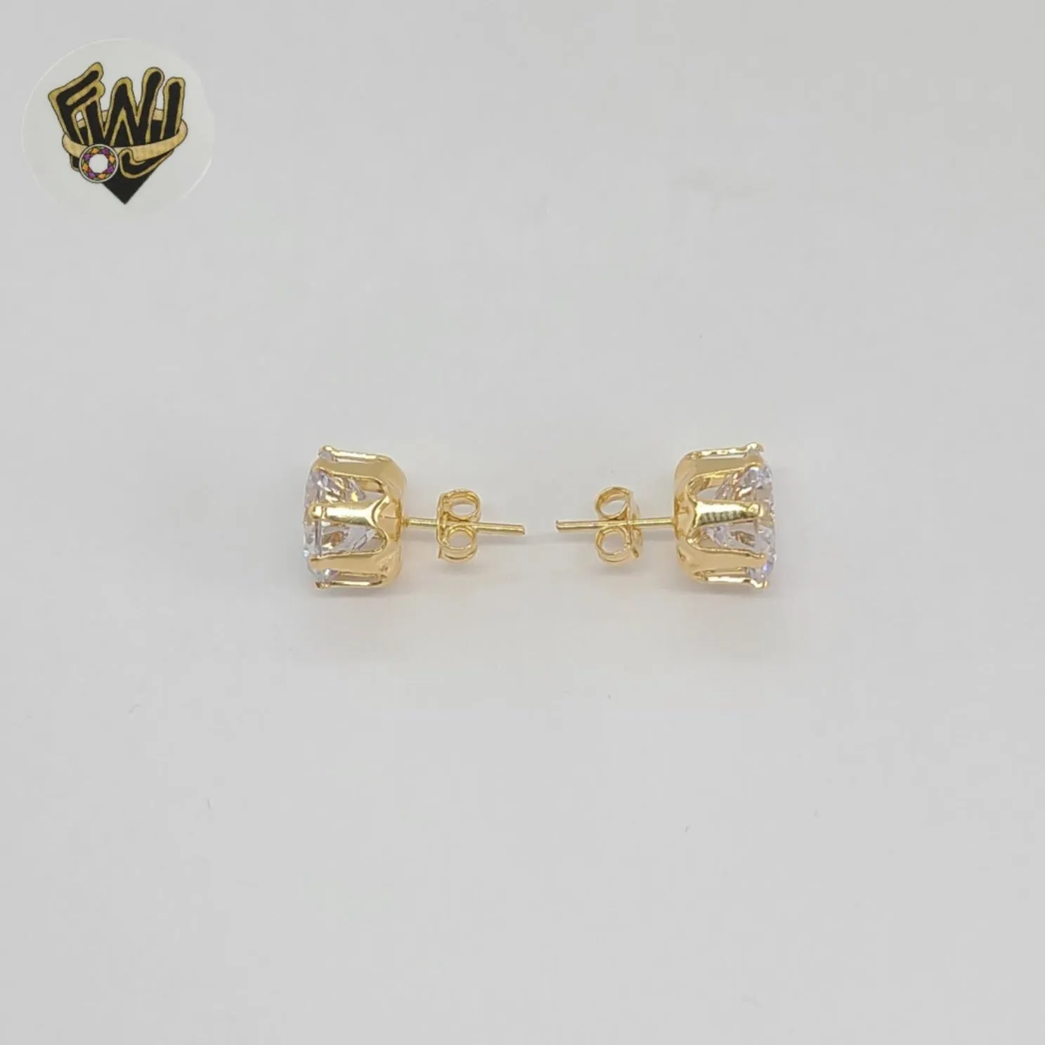 (1-1091-3) Gold Laminate - Zircon Stud Earrings - BGF