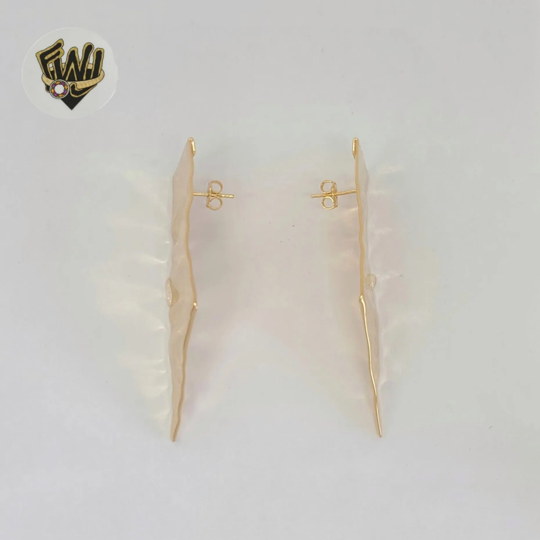 (1-1200) Gold Laminate - Alternative Chunky Earrings - BGF