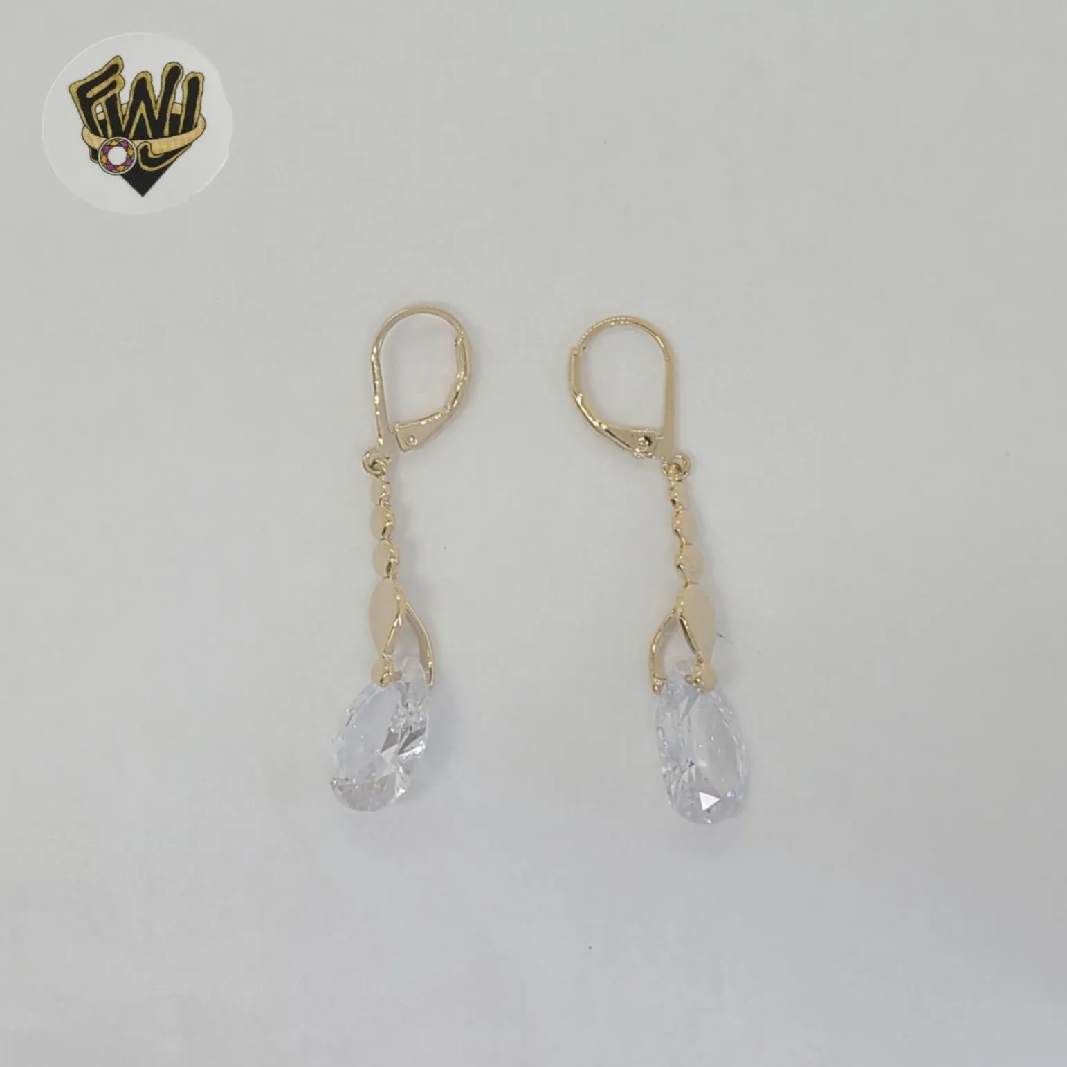 (1-1238-4) Gold Laminate - Zircon Long Earrings - BGO