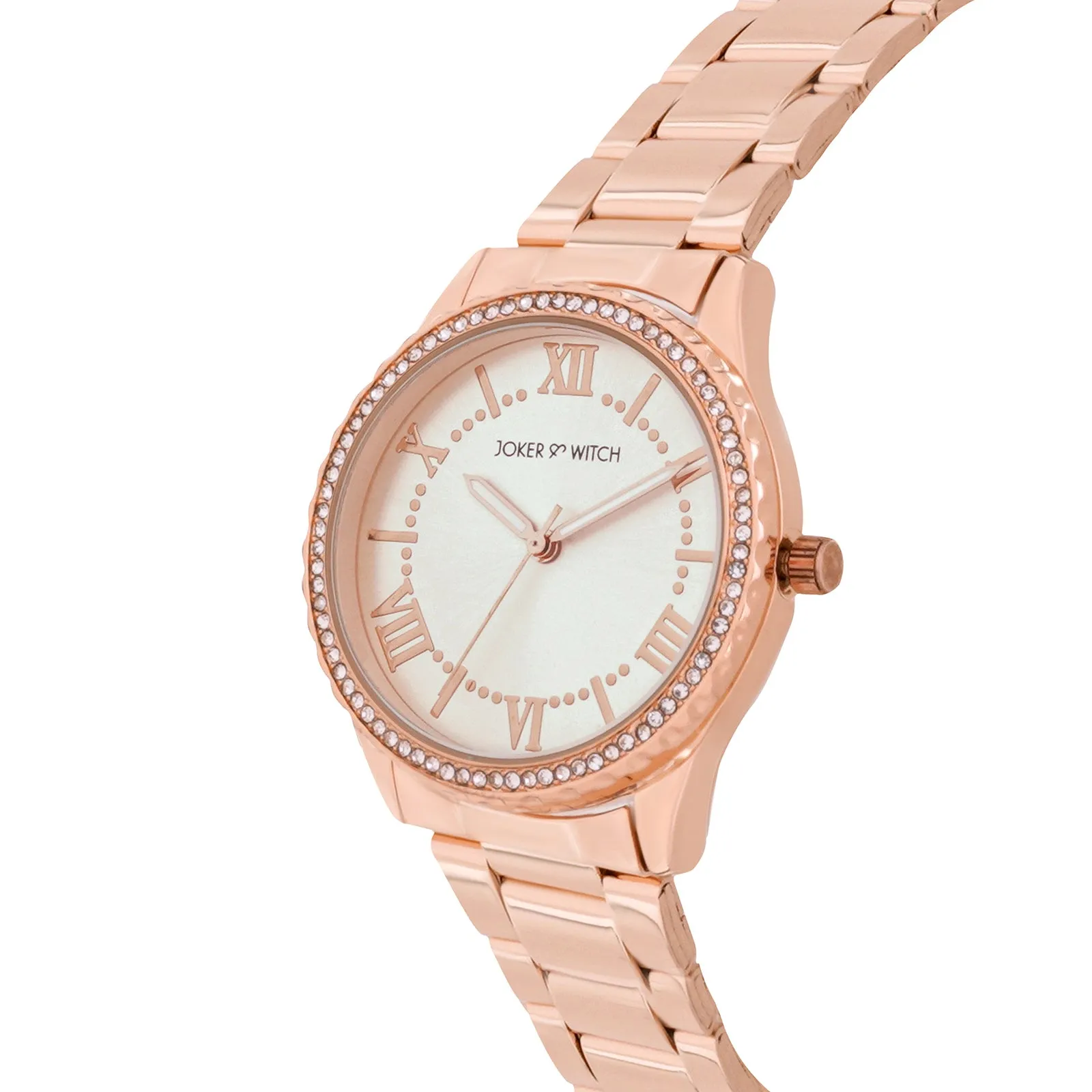 Adrenalina White Dial Rosegold Metallic Strap Watch