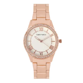 Adrenalina White Dial Rosegold Metallic Strap Watch