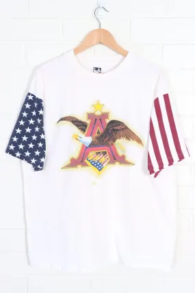 Anheuser Busch Budweiser 90s American Flag Sleeve Single Stitch Tee (XL)