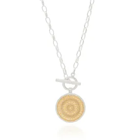 Anna Beck Contrast Dotted Circle Toggle Necklace - Gold & Silver