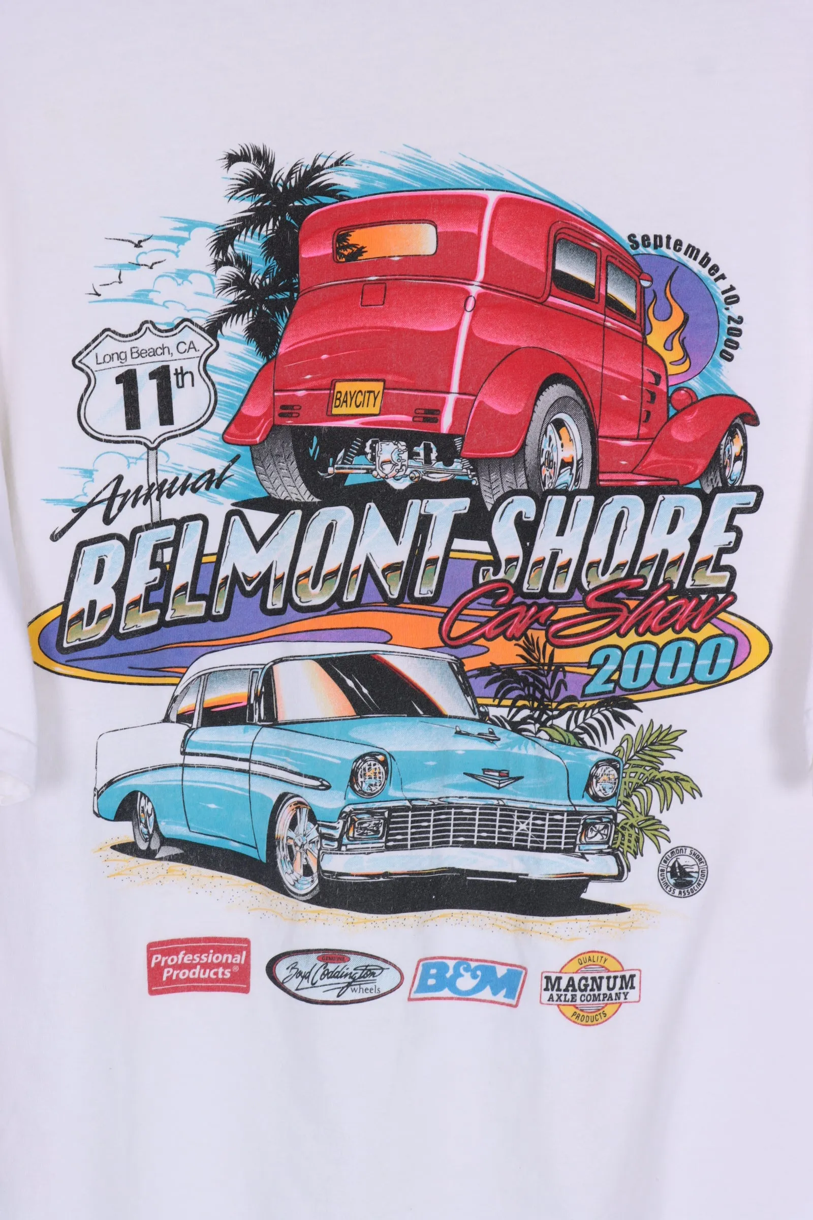 Annual Belmont Shore Colourful Car Show Graphic Tee (XXL)