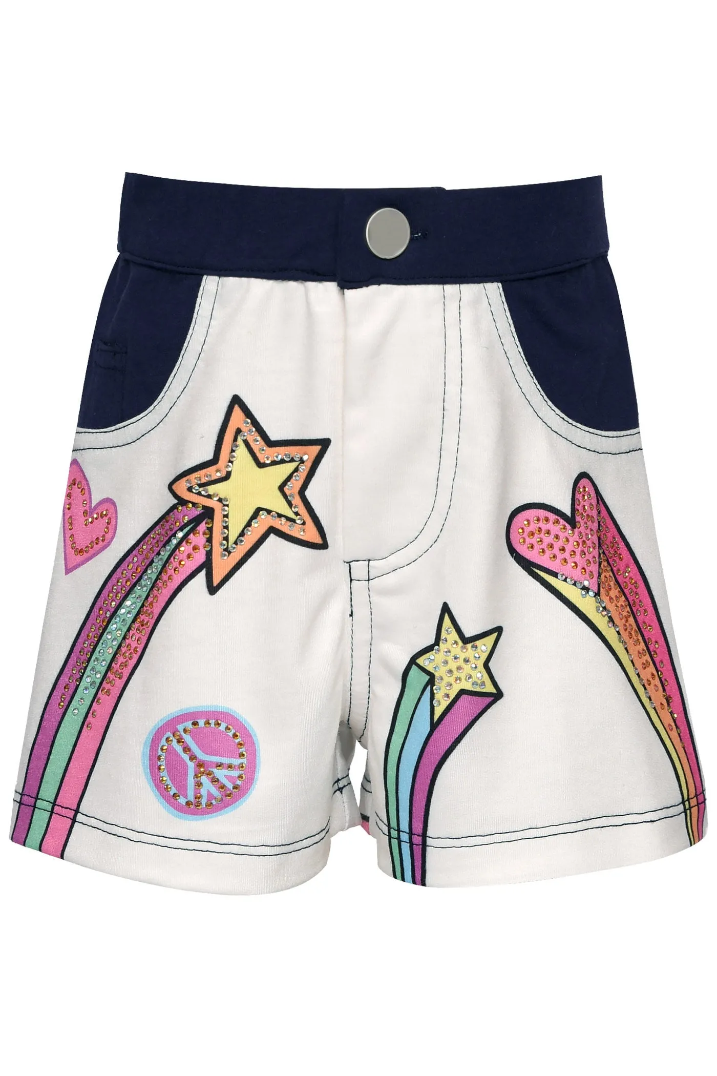 Baby Sara 2 Tone Shooting Star & Heart Print Shorts