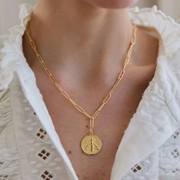 Bee Coin Necklace