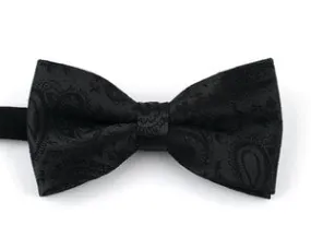 Black Paisley Bow Tie