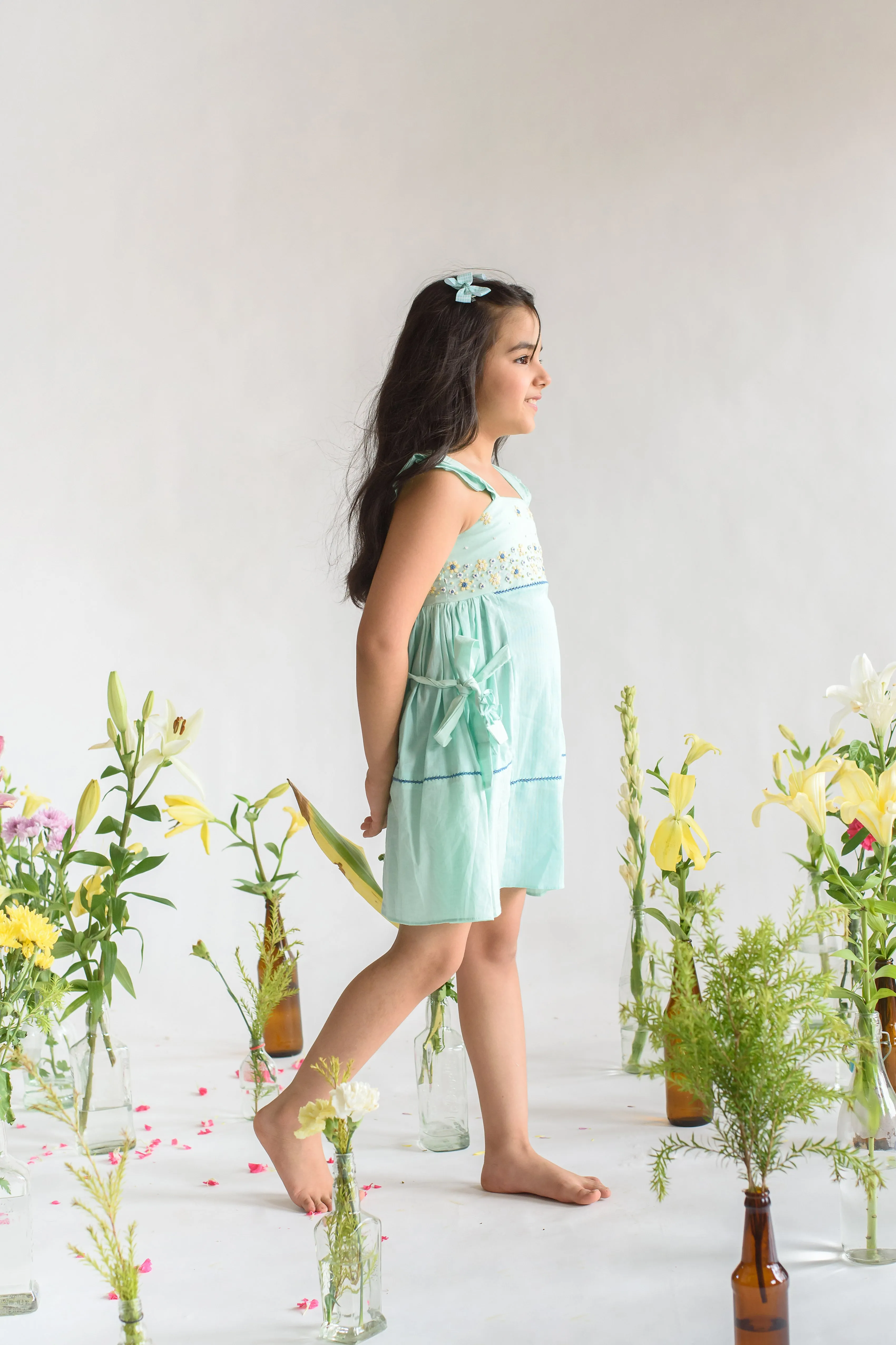 Bombora Bind- Embroidered Organic Cotton Dress For Girls