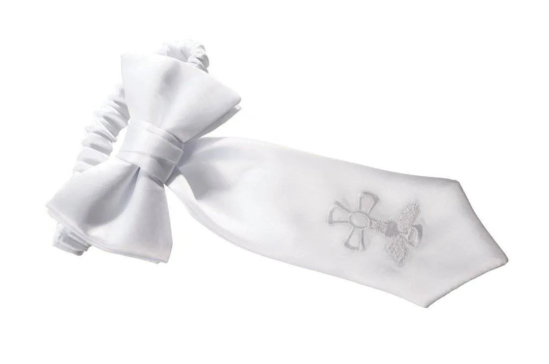 Boys First Holy Communion White Embroidered Communion Cross Armband