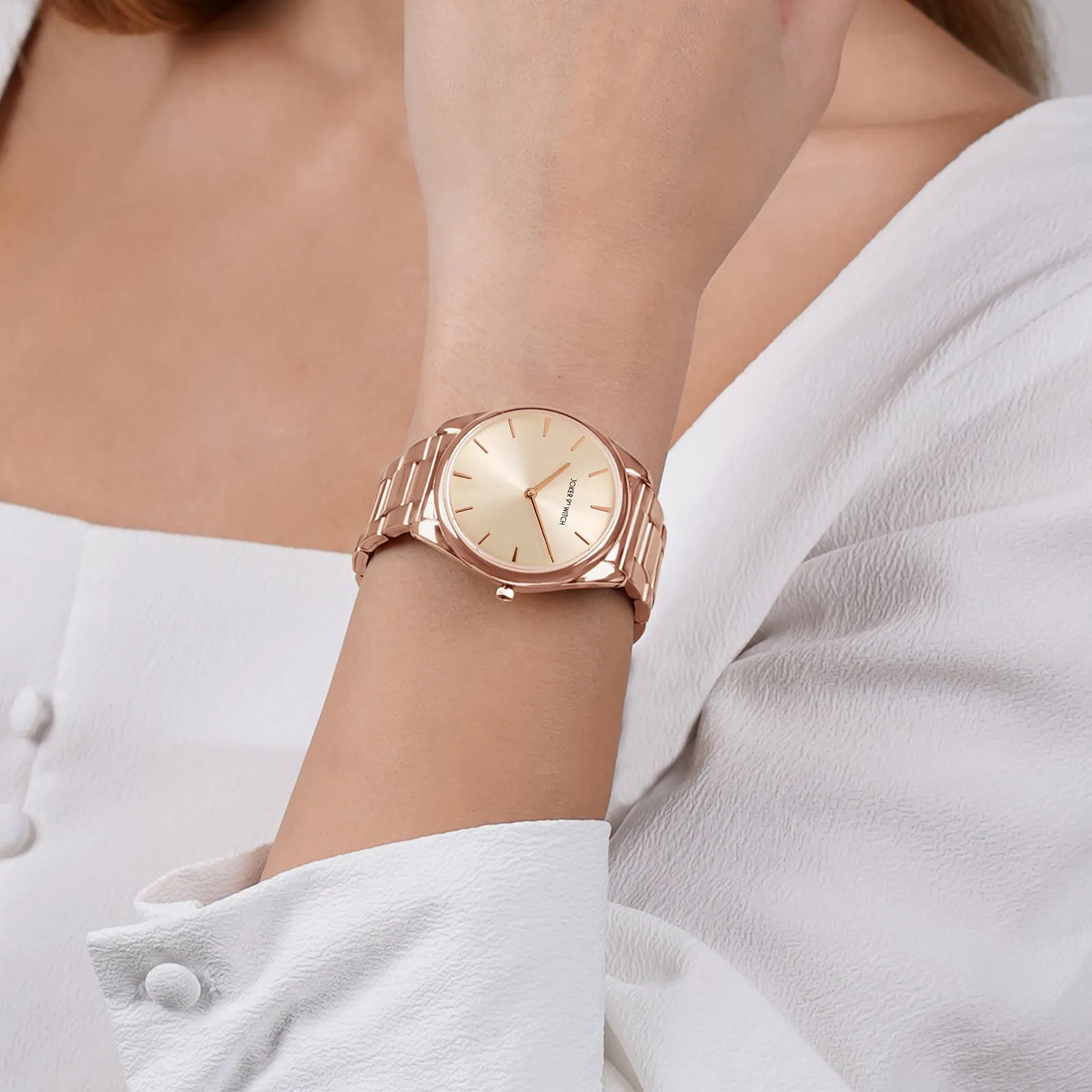 Brooklyn All Rosegold Metallic Strap Watch