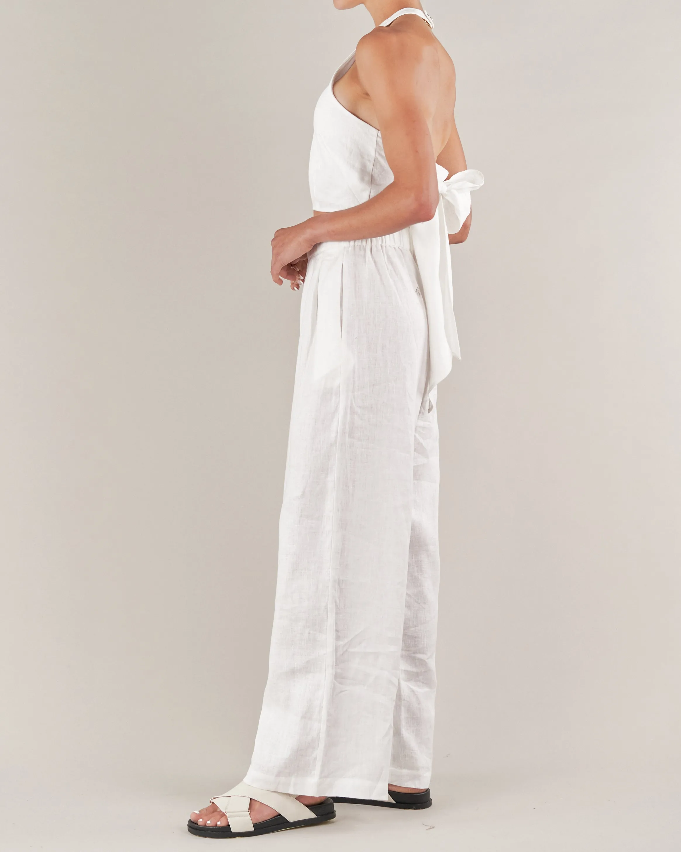 Cancun Linen Pant - White