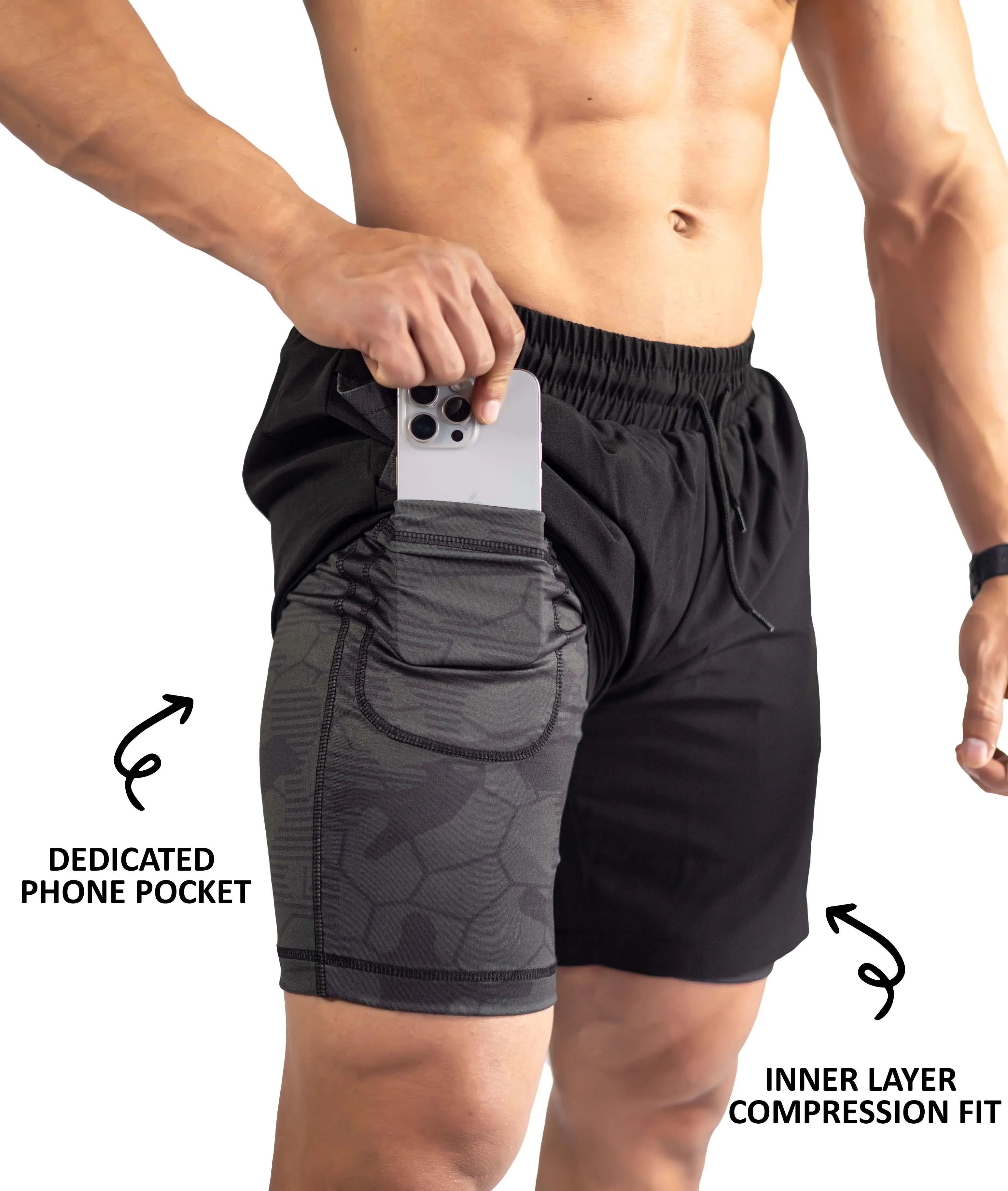 Combo Deal: 2-in-1 Compression Shorts with phone pocket: Pick any 2