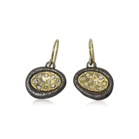 Concave Pebble Diamond Dangling Earrings