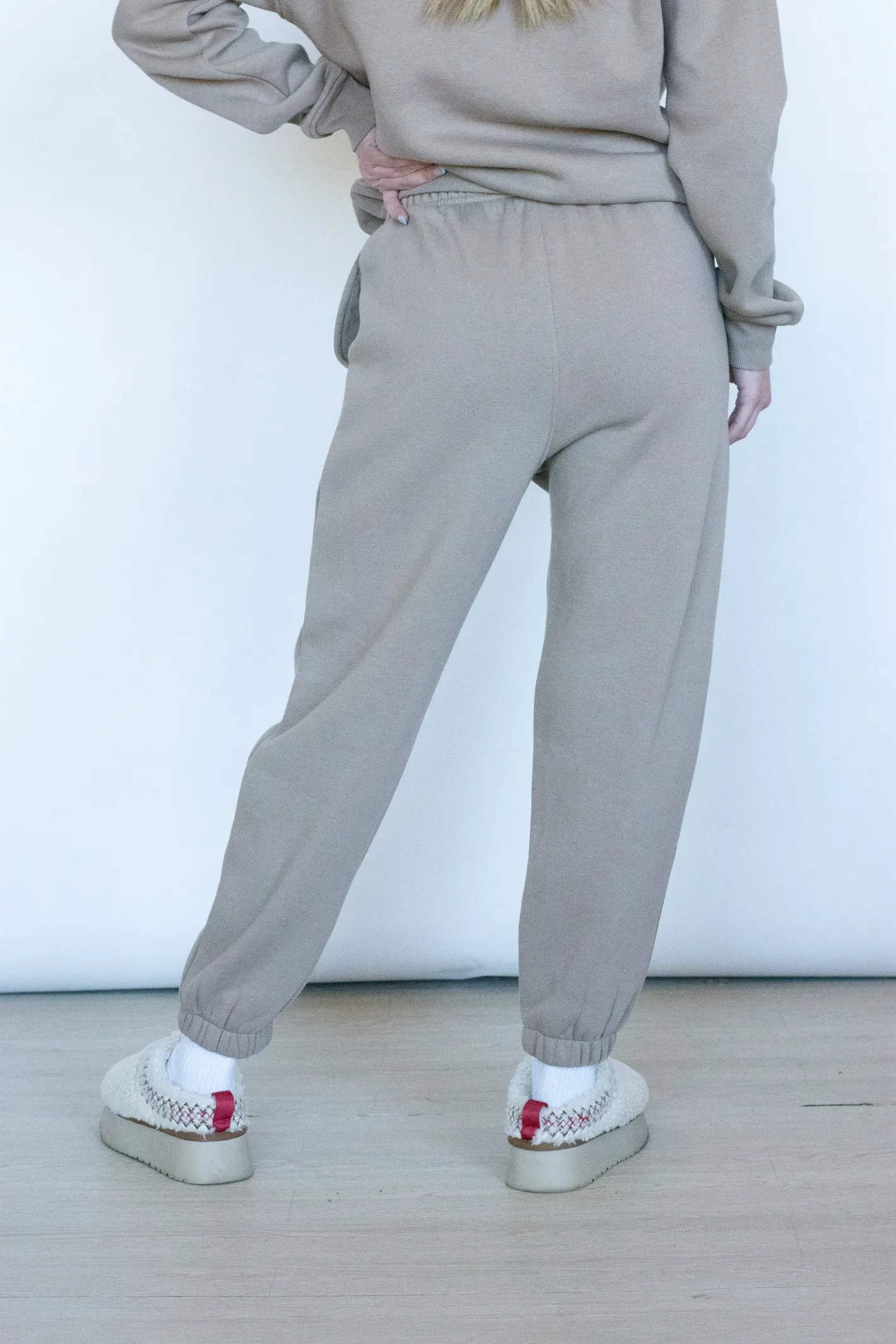 Cozy Plans Sand Fleece Sweatpant