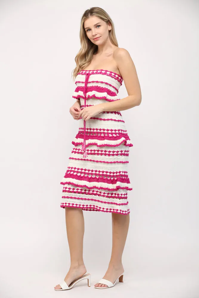 Crochet Ruffle Detail Midi Dress or Skirt