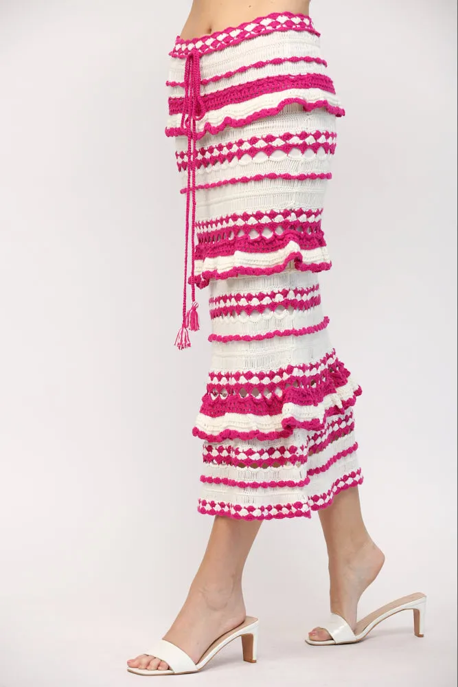 Crochet Ruffle Detail Midi Dress or Skirt