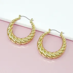 Croissant Metal Hoop Earrings