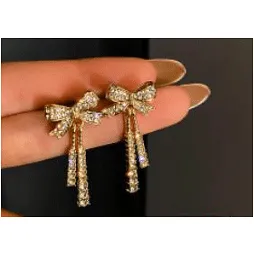 Crystal Bow Tie Earrings