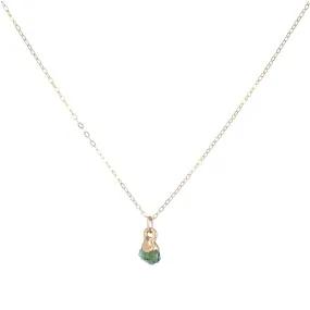 Dainty Raw Emerald Necklace