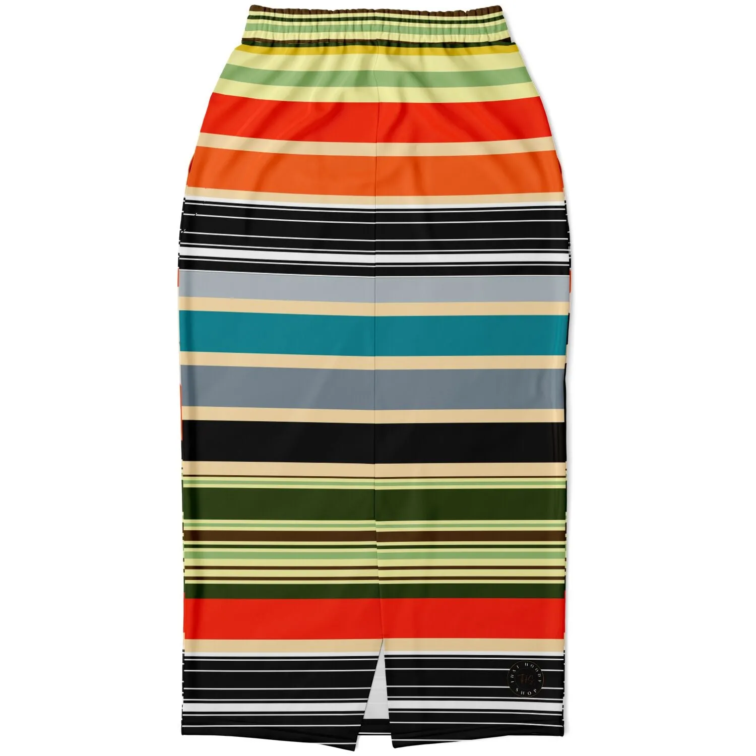 Dance Steps Striped Eco-Poly Long Pocket Skirt