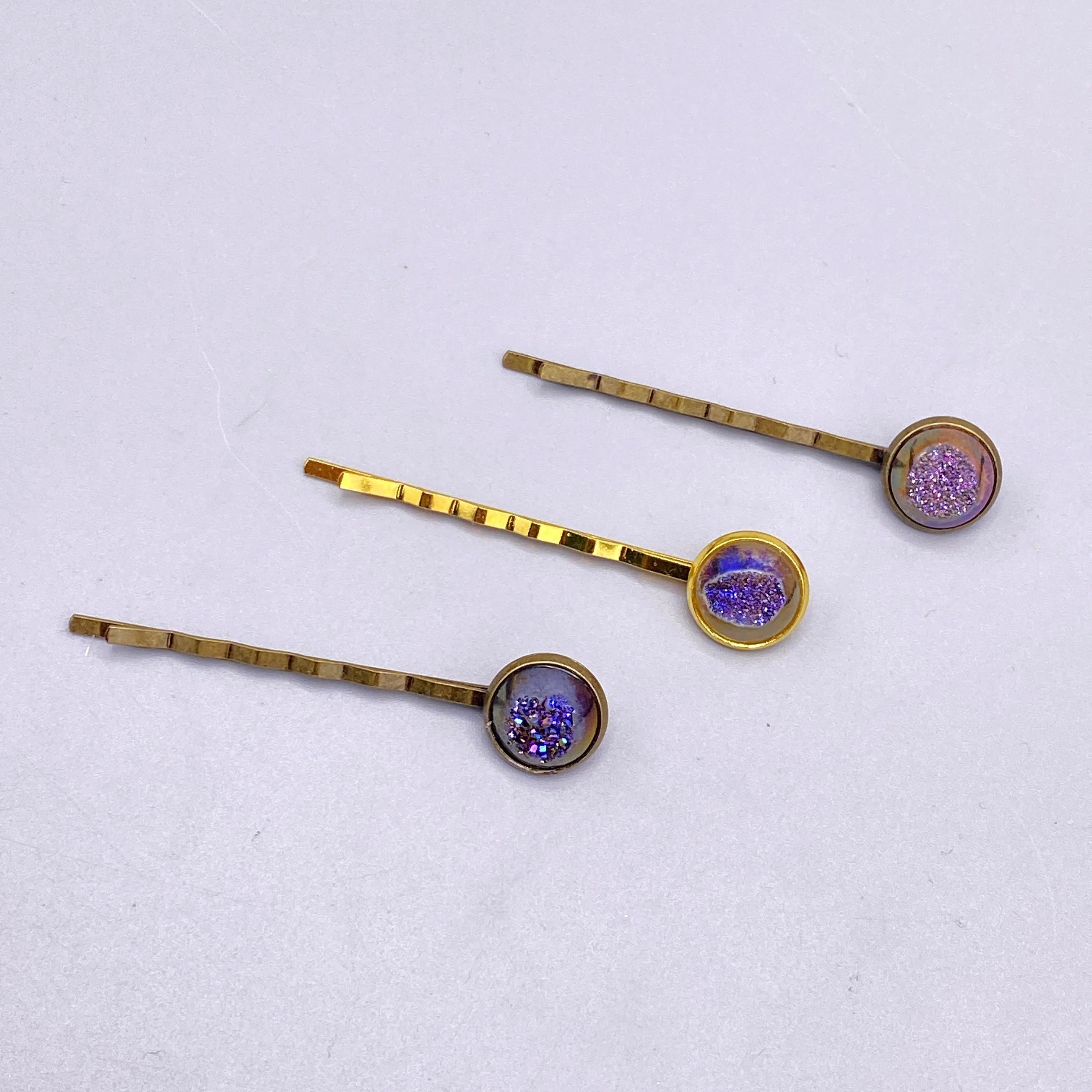 Druzy gemstone Bobby Pins