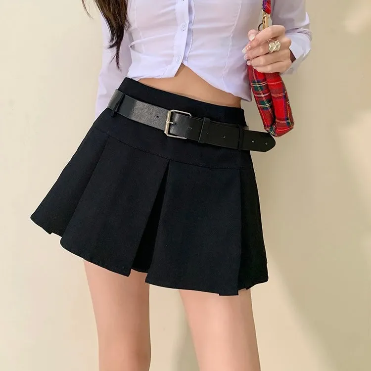 Erin Black Belt Skirt