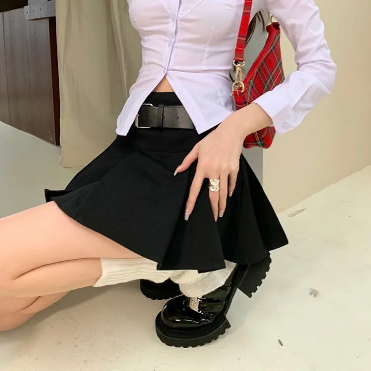 Erin Black Belt Skirt