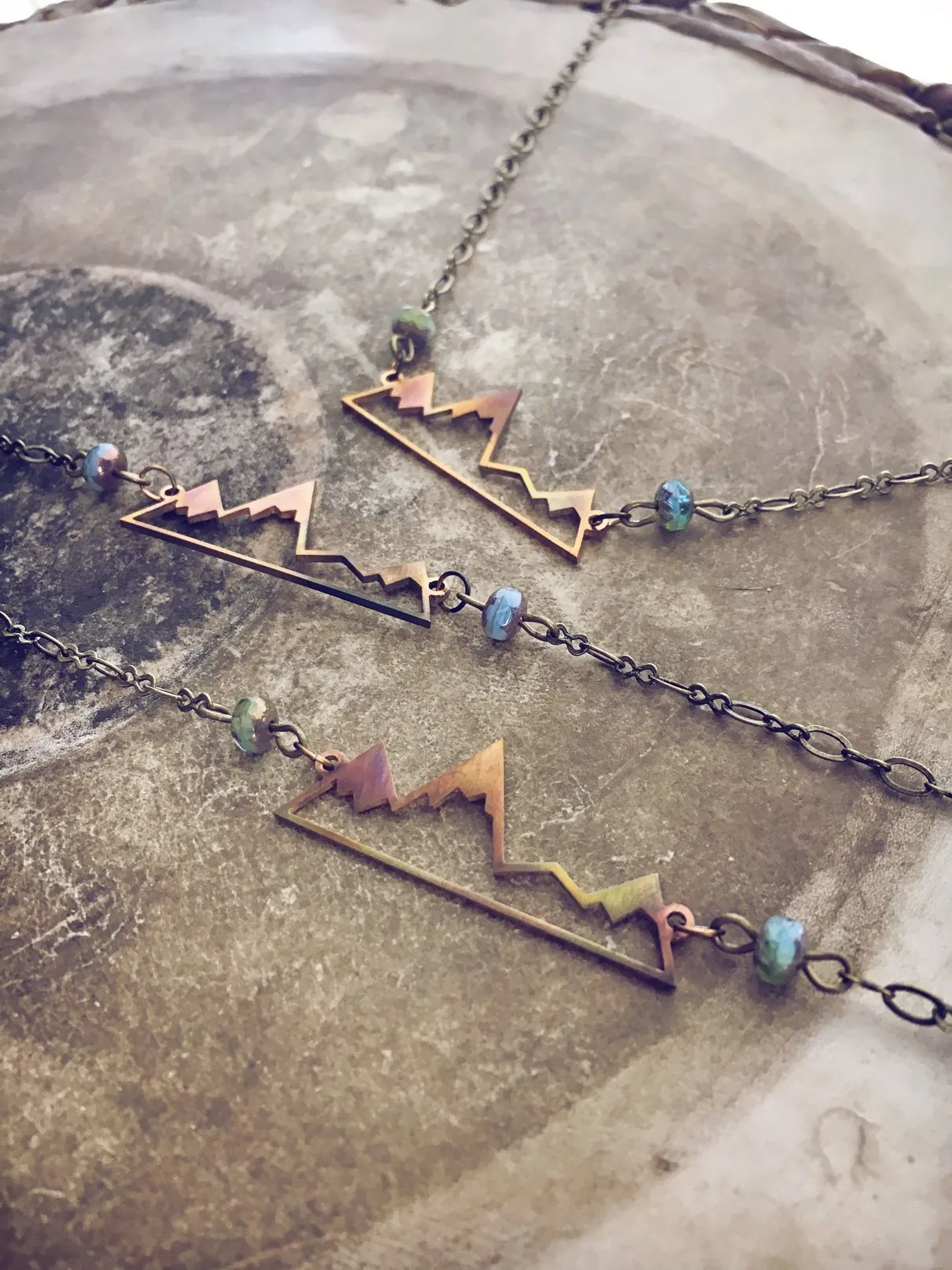 flame kissed mountain peaks necklace