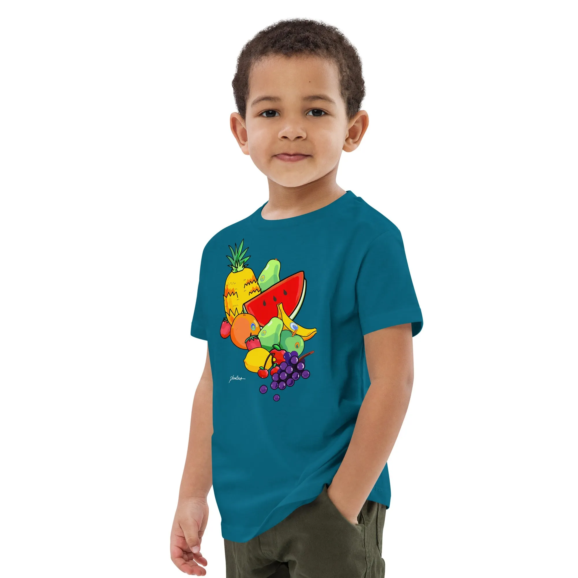 Fruits organic cotton kids t-shirt by Plantas