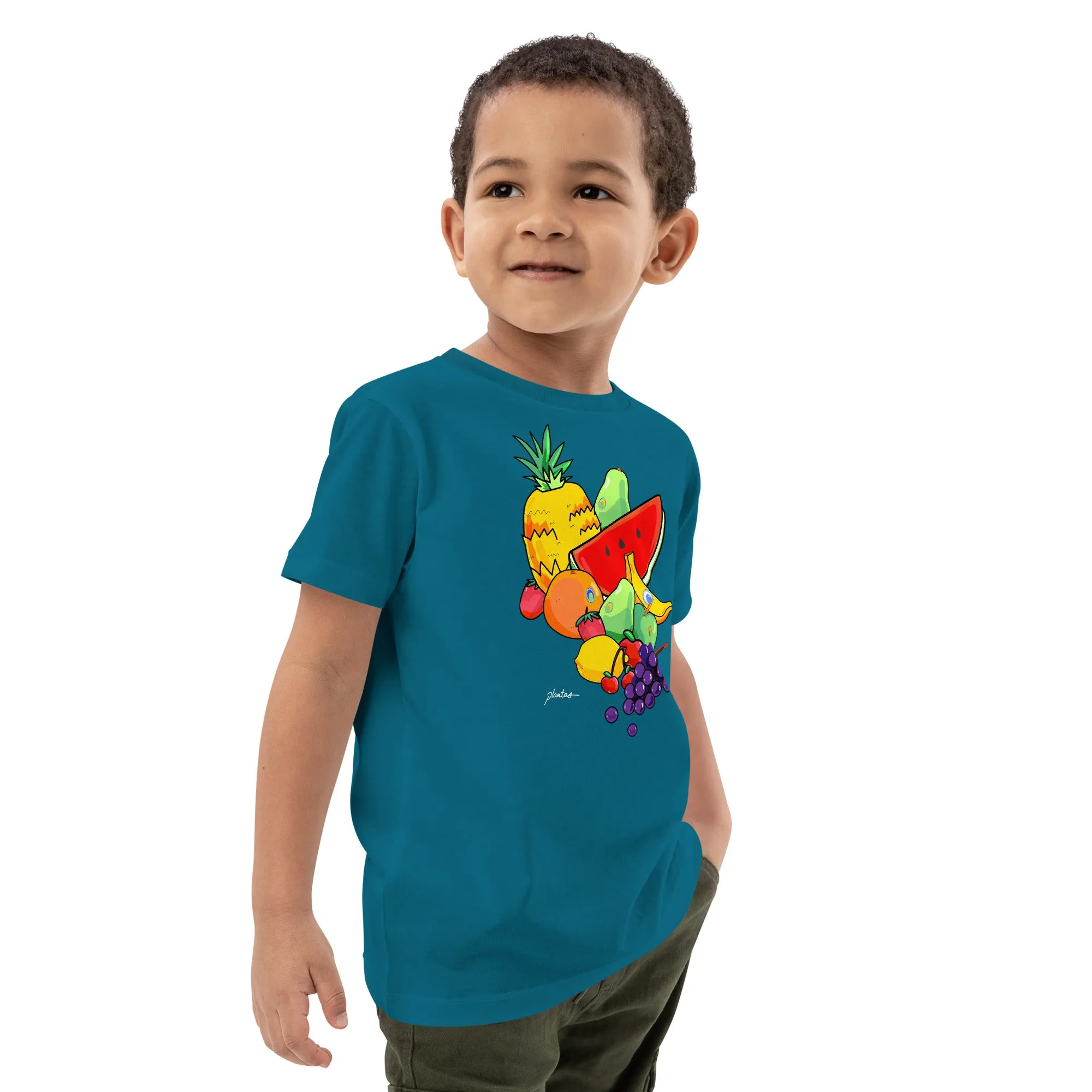 Fruits organic cotton kids t-shirt by Plantas