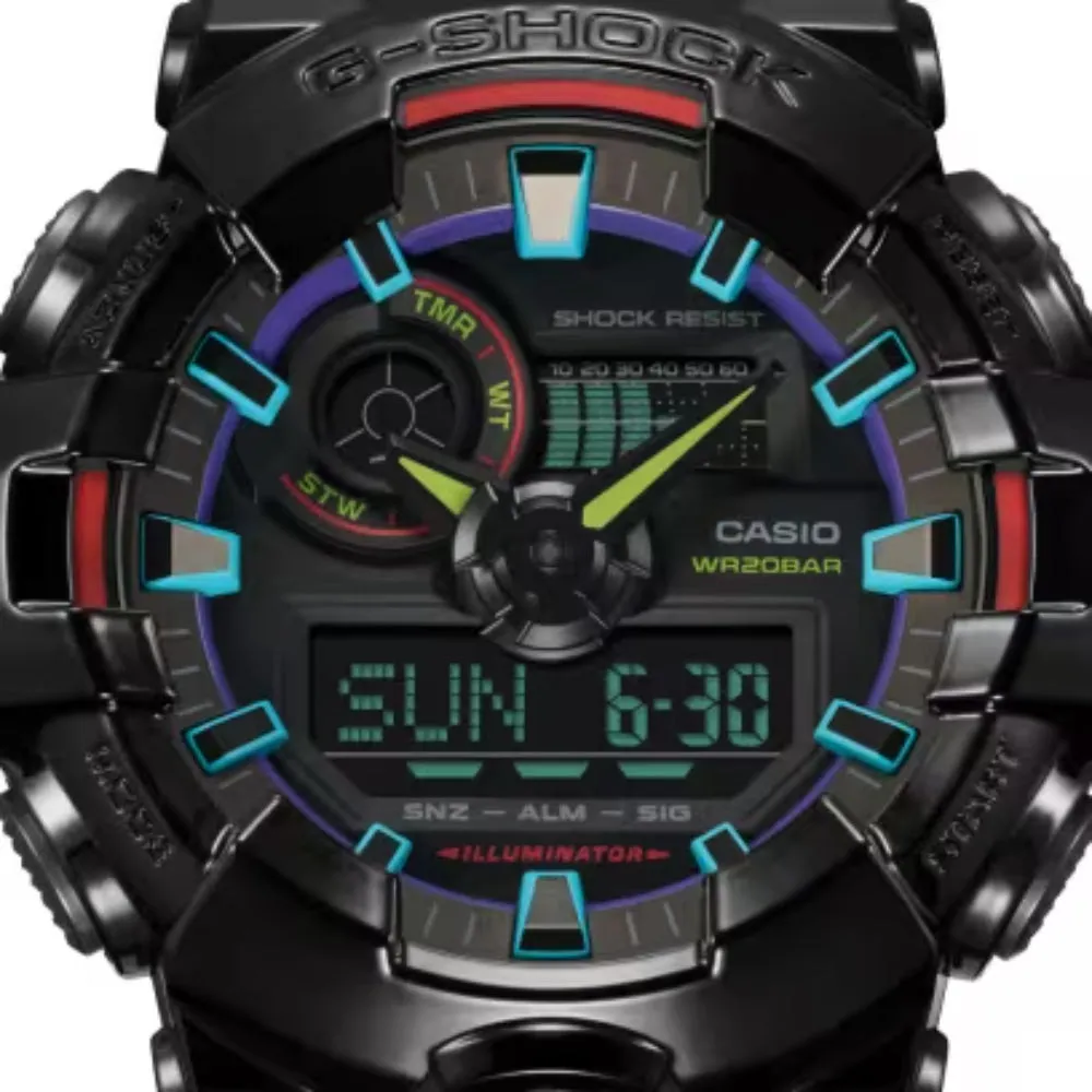 G-Shock Analog Digital GA-700 Series - Black with Multi-Color Accents