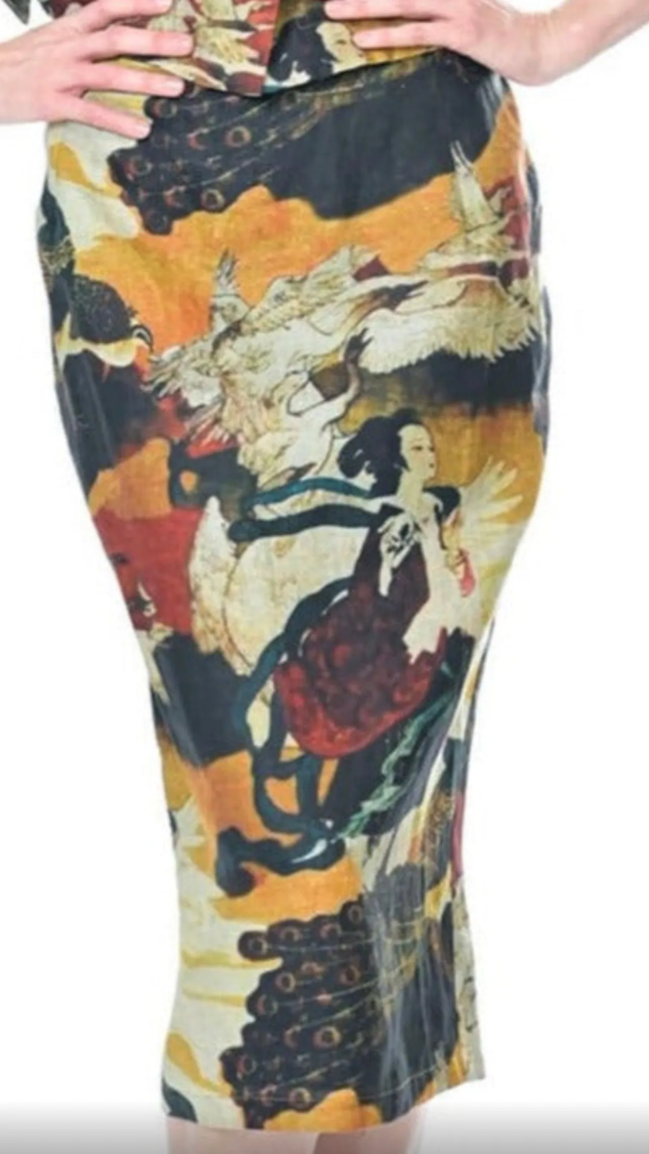 Geisha and Swans Madmen Skirt