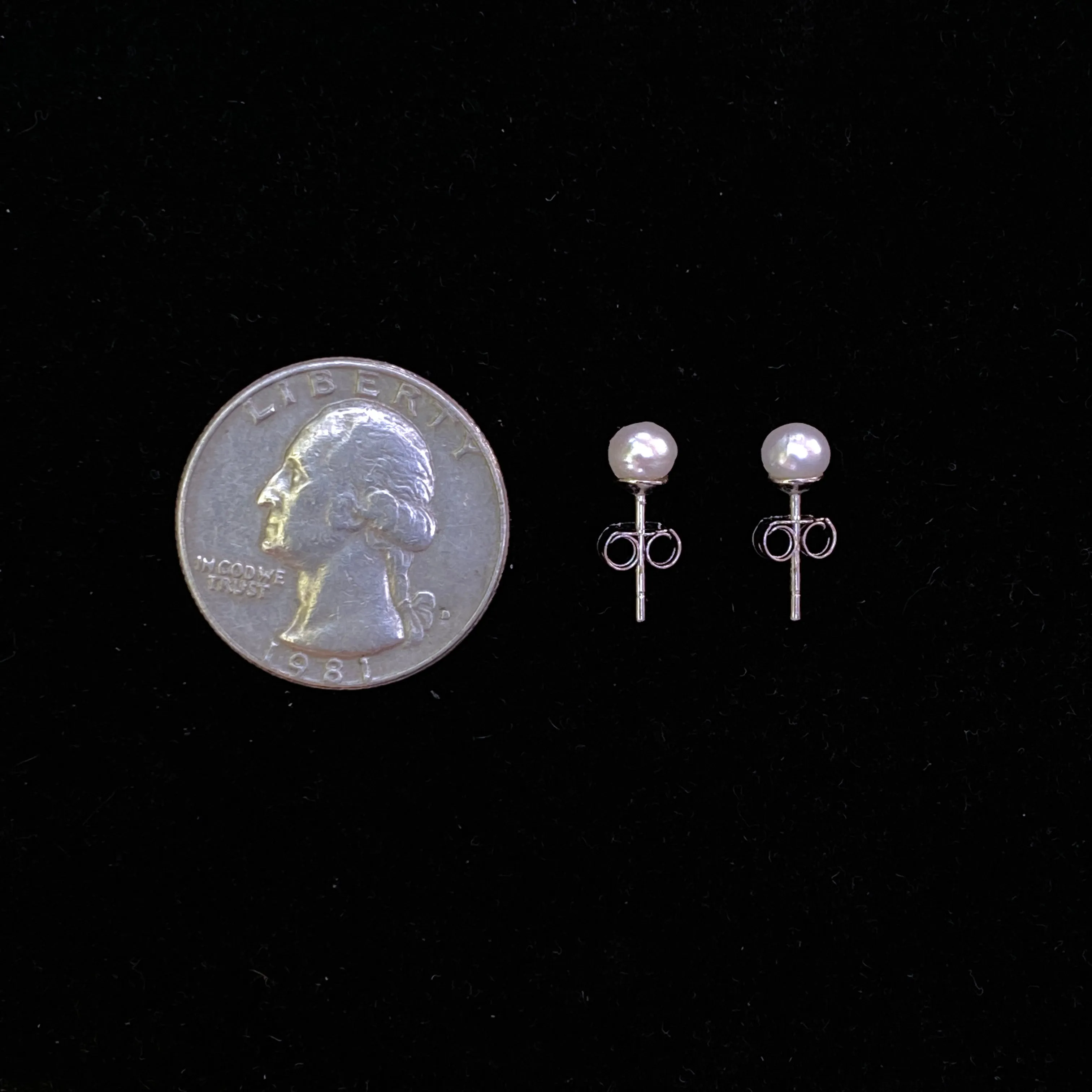 Genuine Pearl Stud Earrings