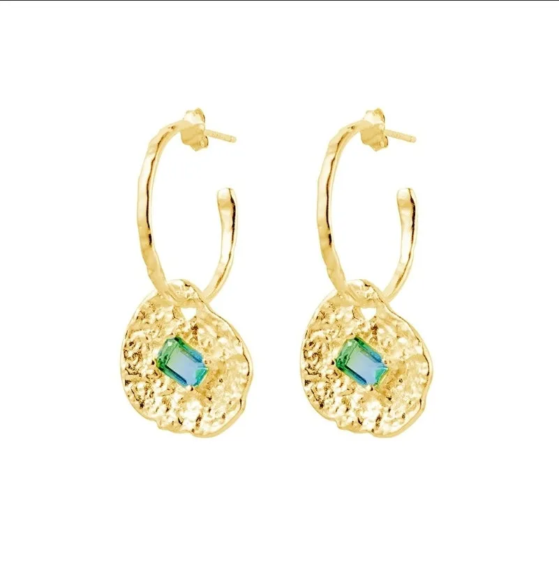 Goddess Gold stud hoop earrings