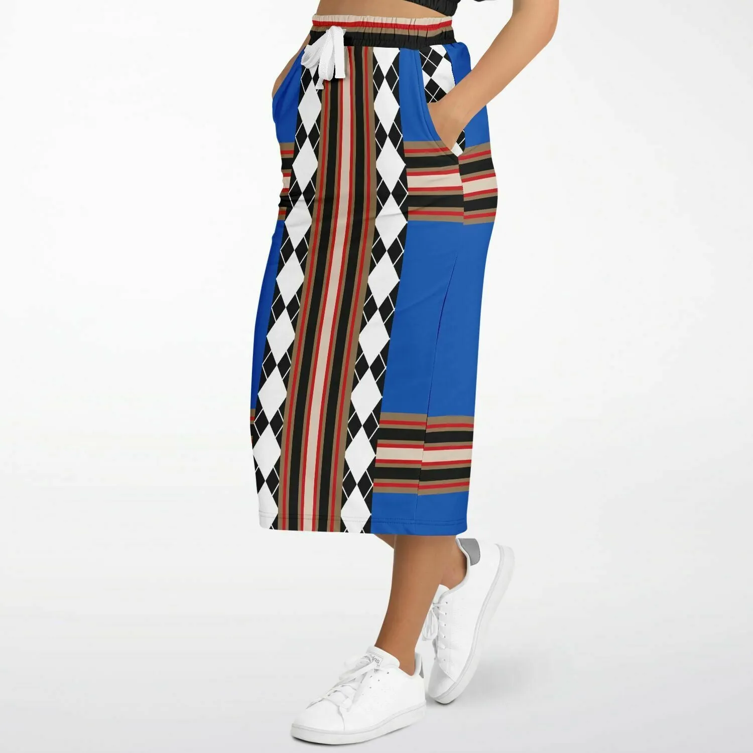 Gold Line Blue Eco-Poly Long Pocket Skirt II