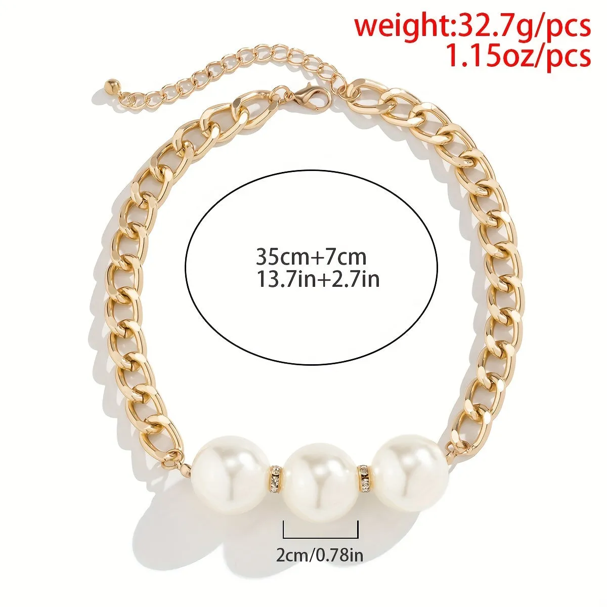 Gorgeous 1 Pc Ladies Fashion Pearl Chain Charm Necklace - A Stylish Accessory for Your Look!