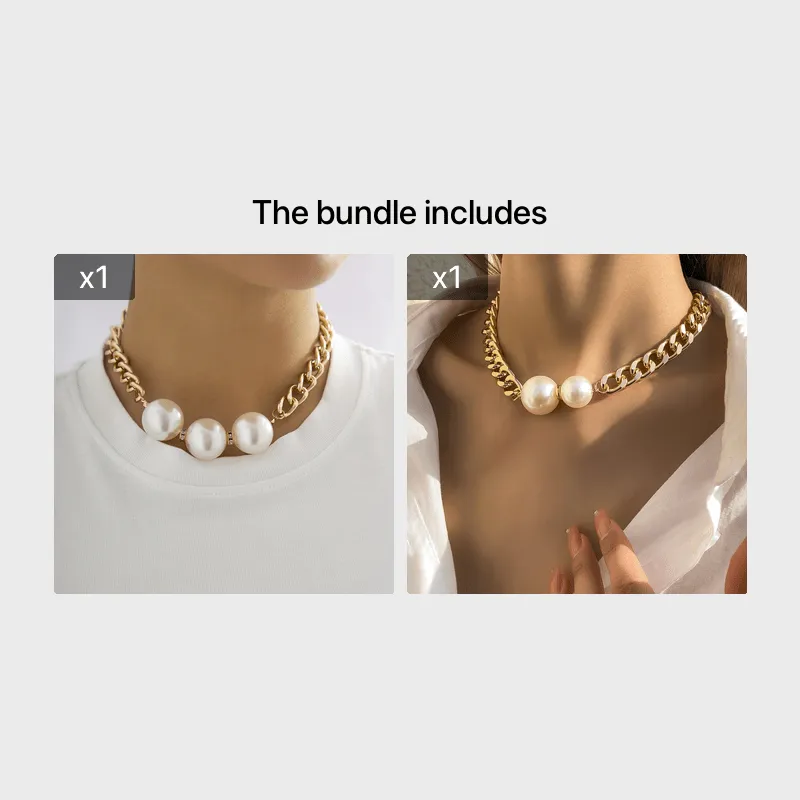 Gorgeous 1 Pc Ladies Fashion Pearl Chain Charm Necklace - A Stylish Accessory for Your Look!