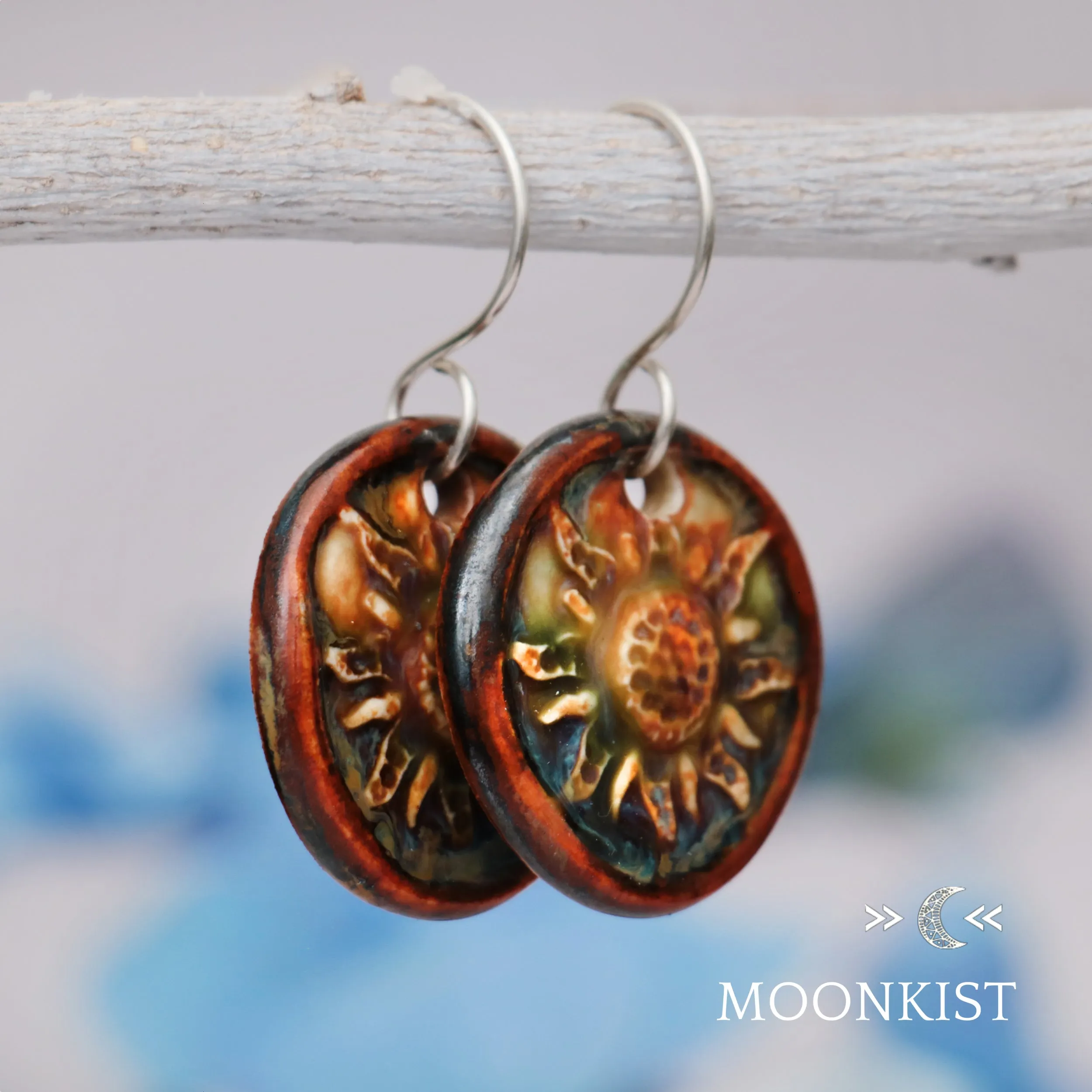 Handmade Ceramic Sunflower Earrings | Moonkist Designs