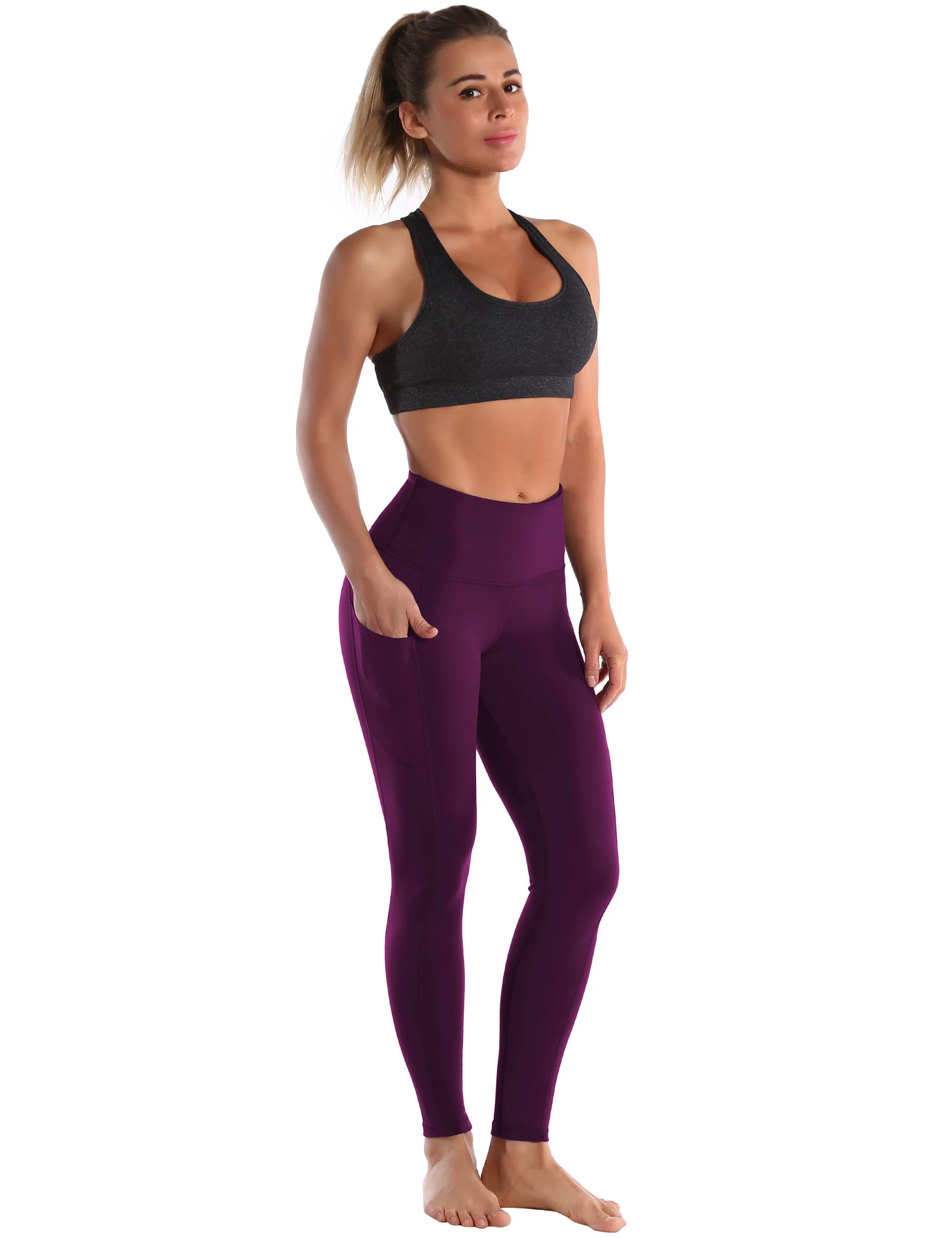 Hip Line Side Pockets Yoga Pants grapevine