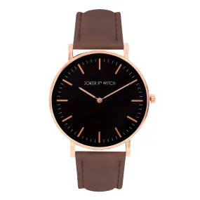 Hope Black Dial Brown Strap Watch