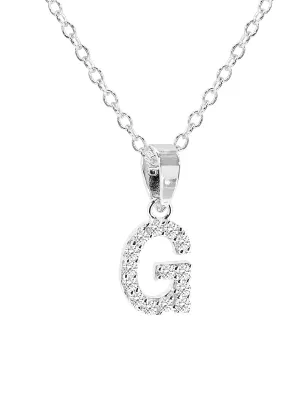 Initial Necklace & Stud Earrings Set with CZ accent