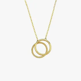 Interlocking Circle Necklace | 14K Solid Gold