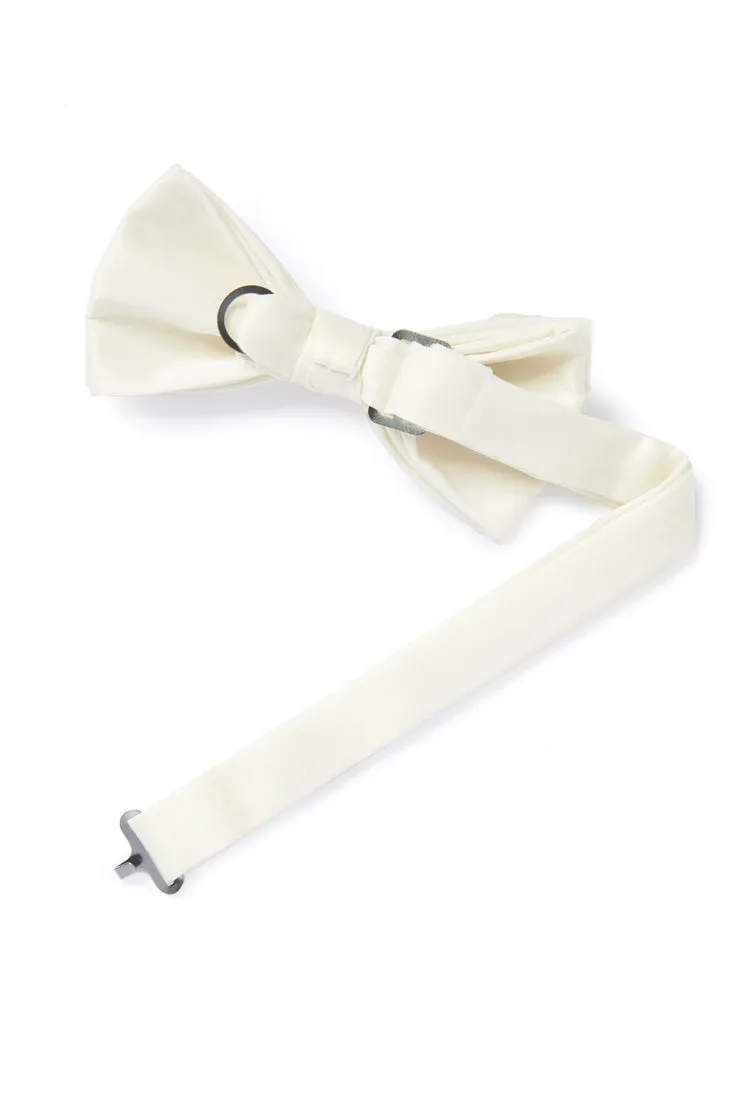 Ivory Satin Bow Tie