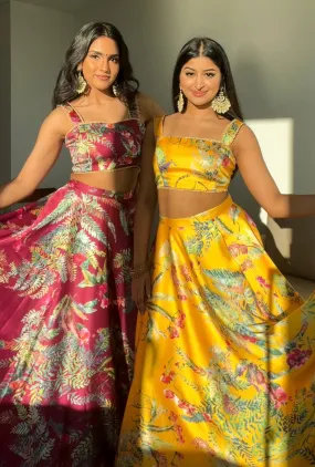 KARISHMA Caribbean Floral Lehenga Skirt