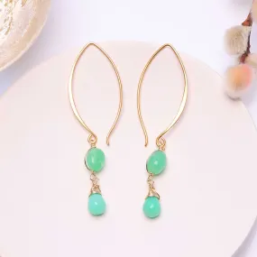 Khalia - Chrysoprase Gold Drop Earrings