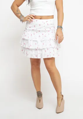 Ladies Skirt - White Pink