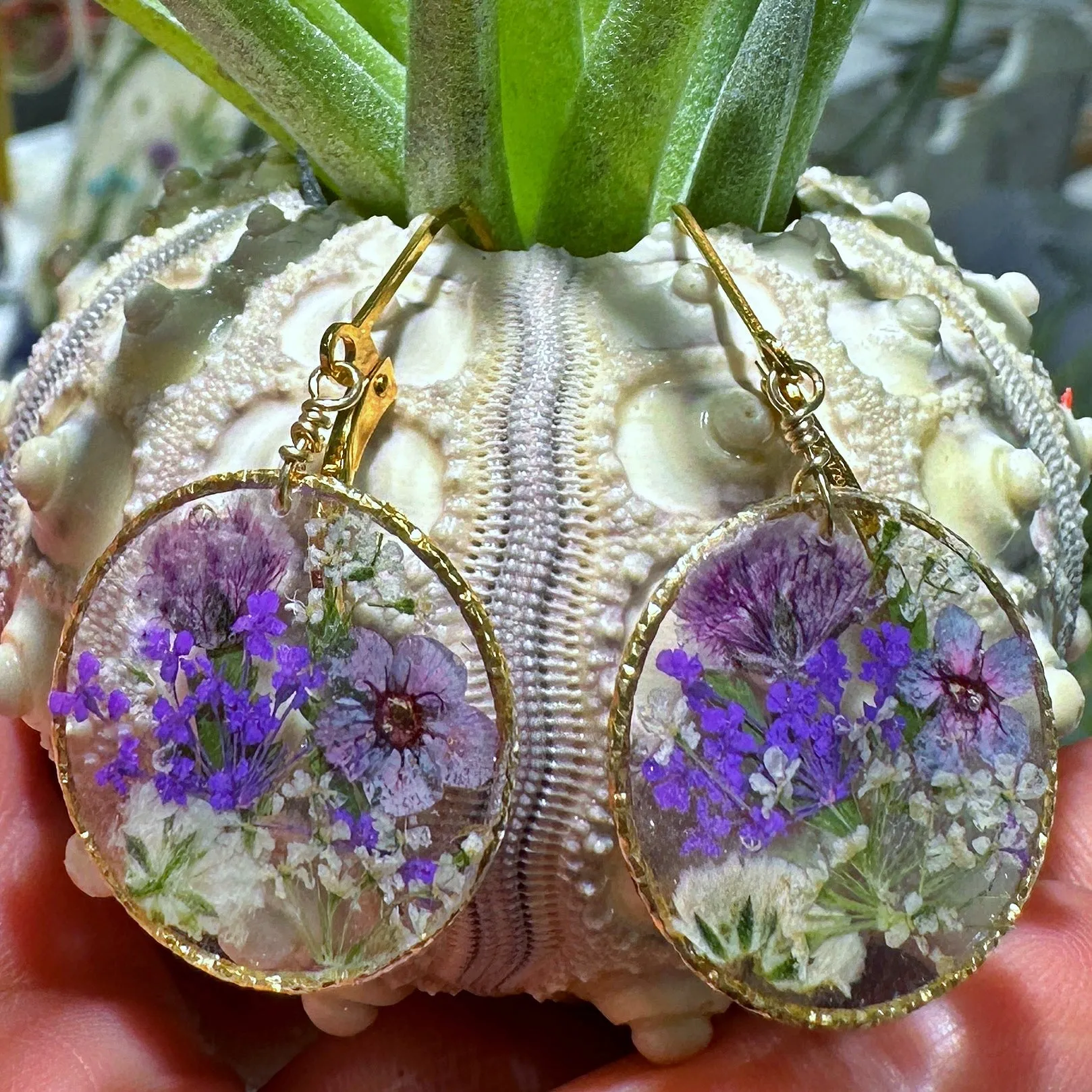 Lavender Botanical Garden Earrings - BG 131