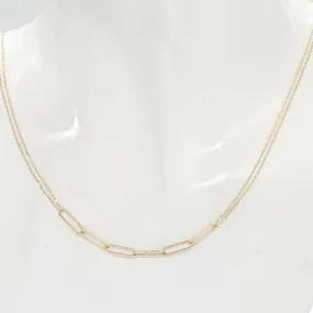 Link Double Strand  Necklace 18K Gold