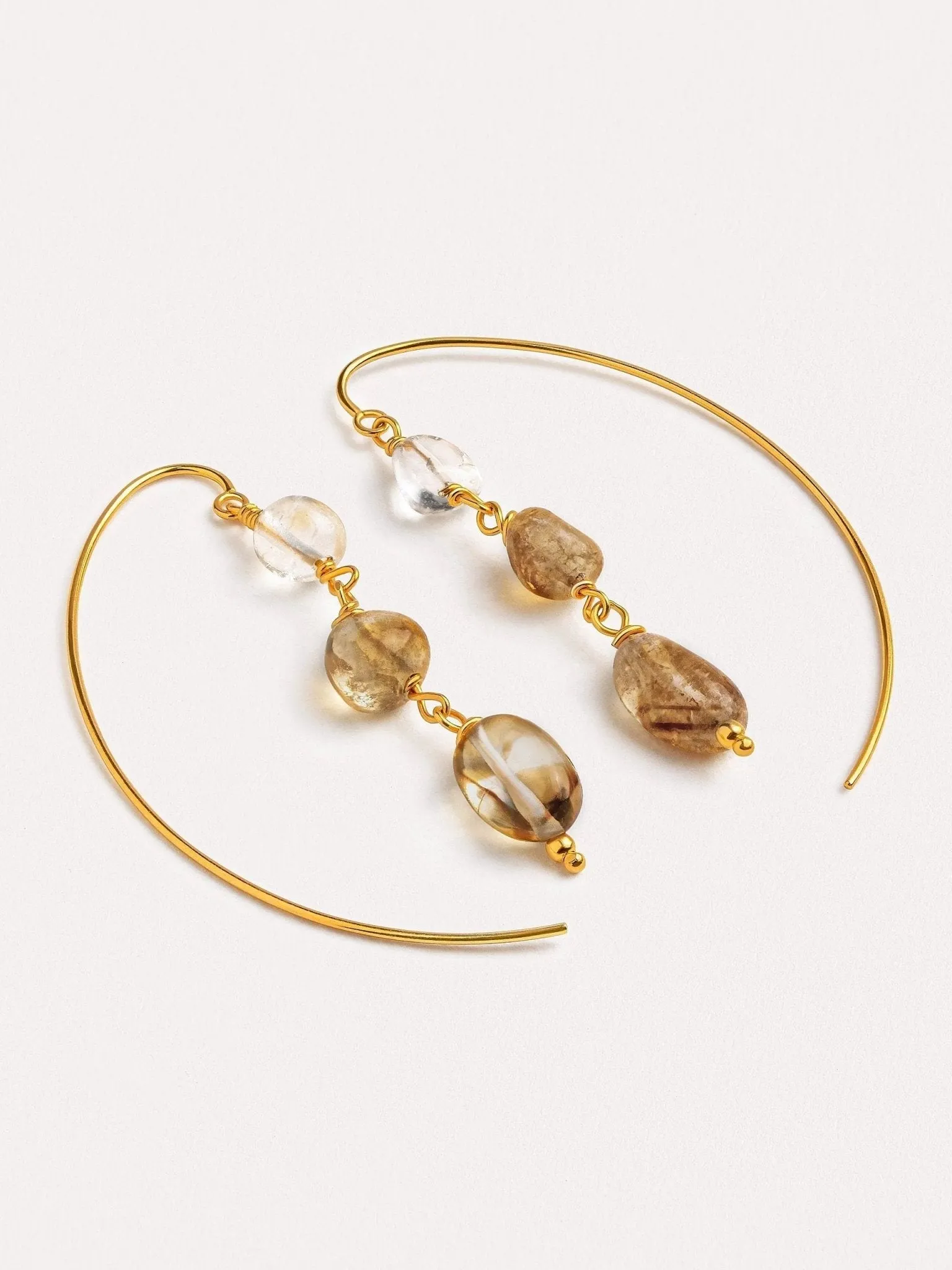 Liz Gold Citrine Hoop Earrings